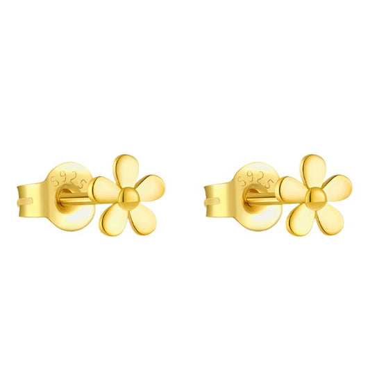 925 Sterling Silver Flower Shape Stud Earrings