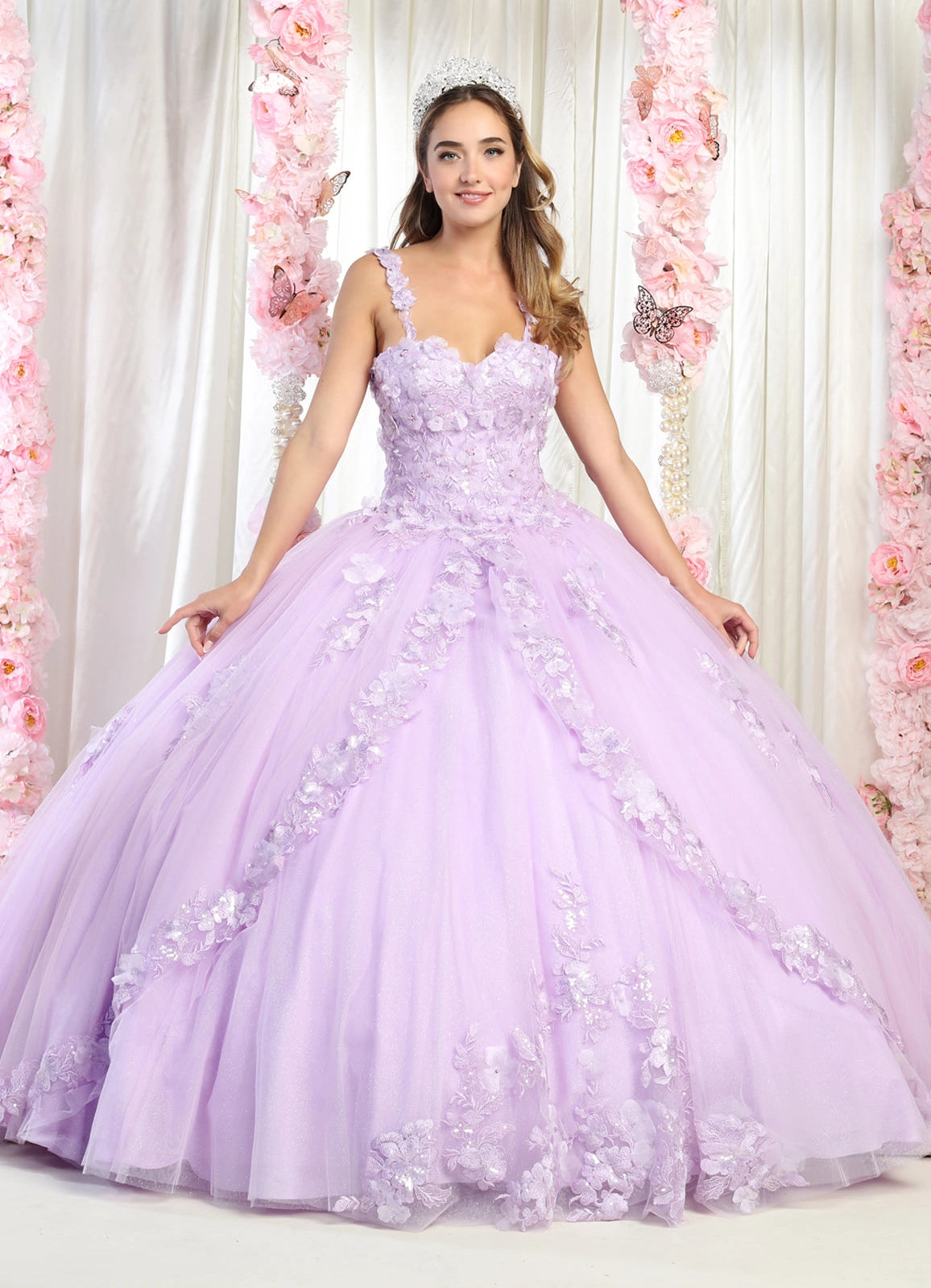 Sweetheart Floral Quinceanera Ball Gown