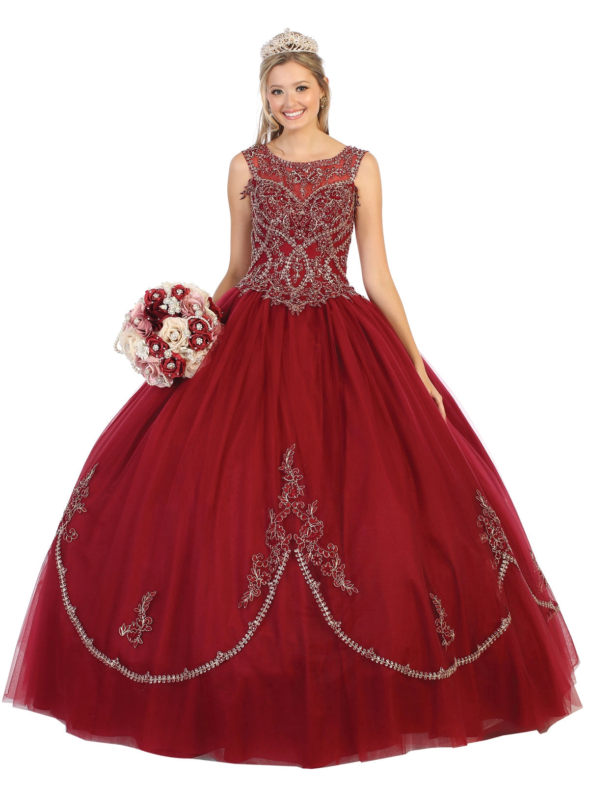 Sleeveless Quince Corset Ball Gown