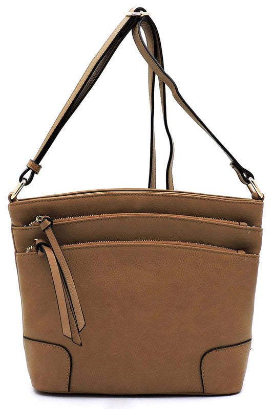 Multi Zip Pocket Crossbody Bag