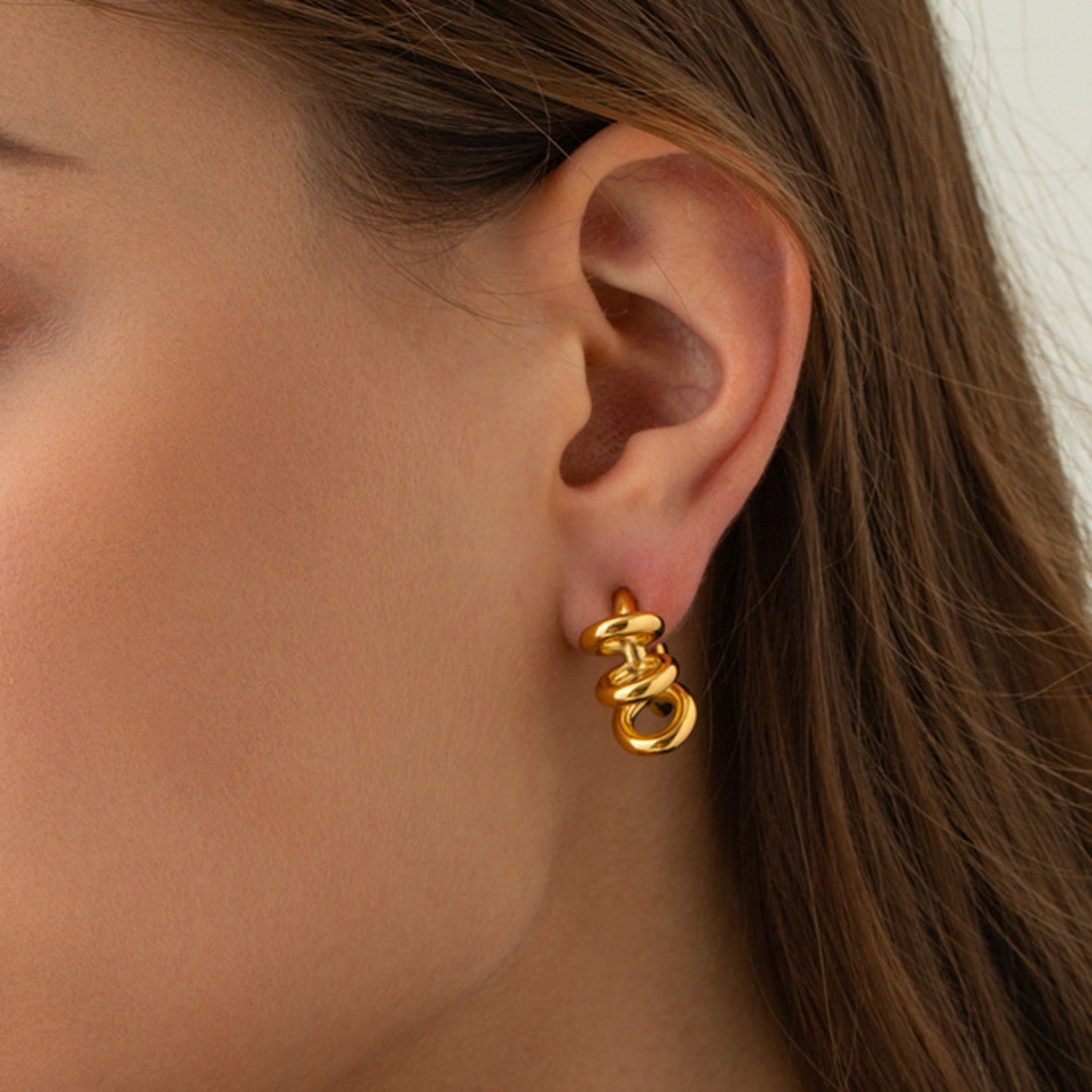 Golden Helix Statement Earrings