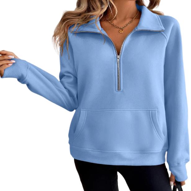 Half Zip Collared Sweatshirt