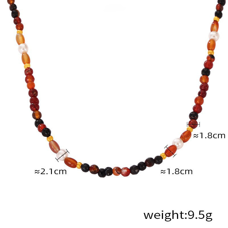 Gold Gemstone Beaded Charm Necklaces