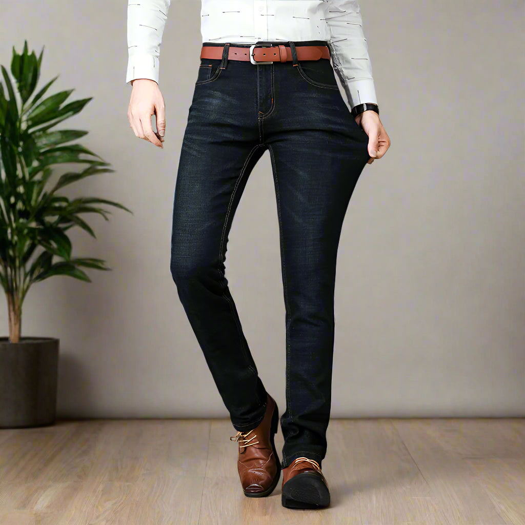 Stretch Slim Straight Denim Pants