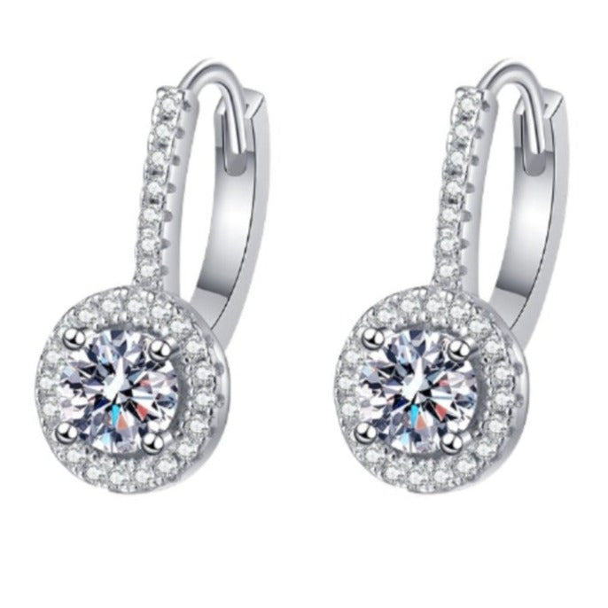 1 Ct Moissanite Sterling Silver Earrings