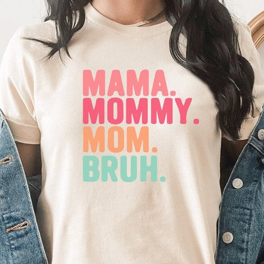 Mama Mommy Mom Bruh Pastel Mothers Graphic Tee