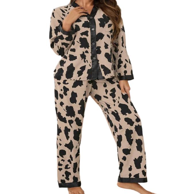 Button Up Long Sleeve Top & Pants Pajama Set