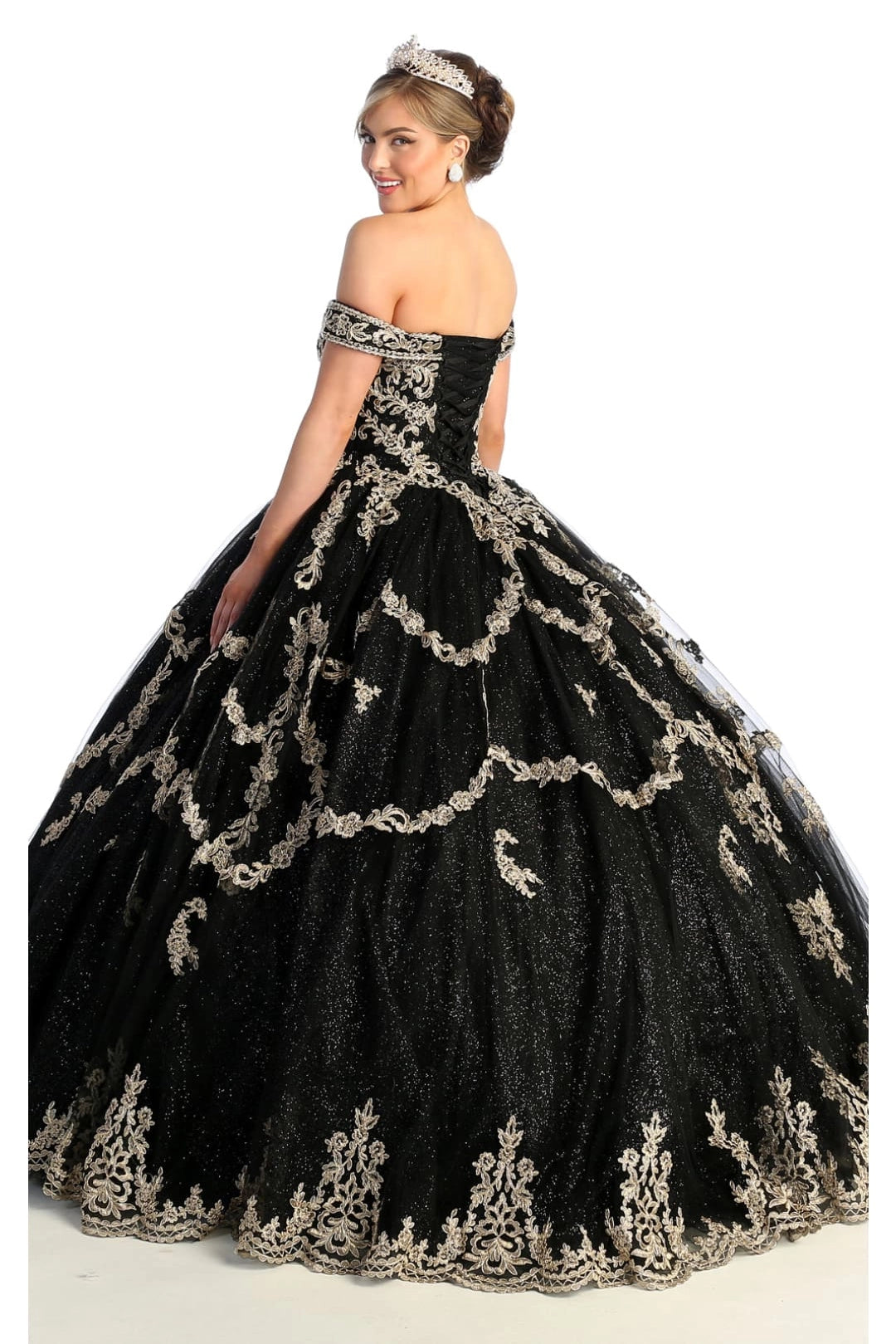 Embroidered Quince Ball Gown