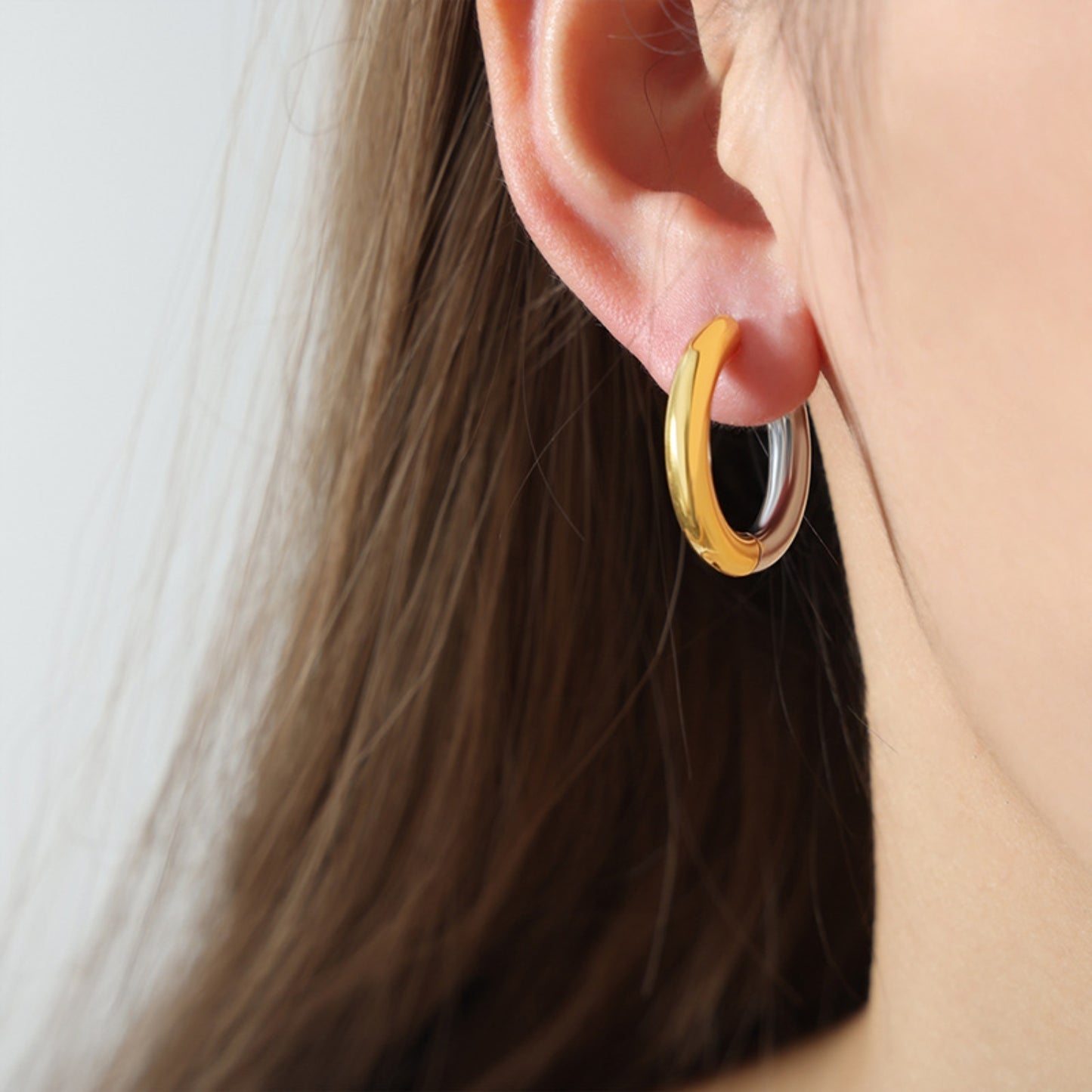 18K Gold Toned Huggie Earrings