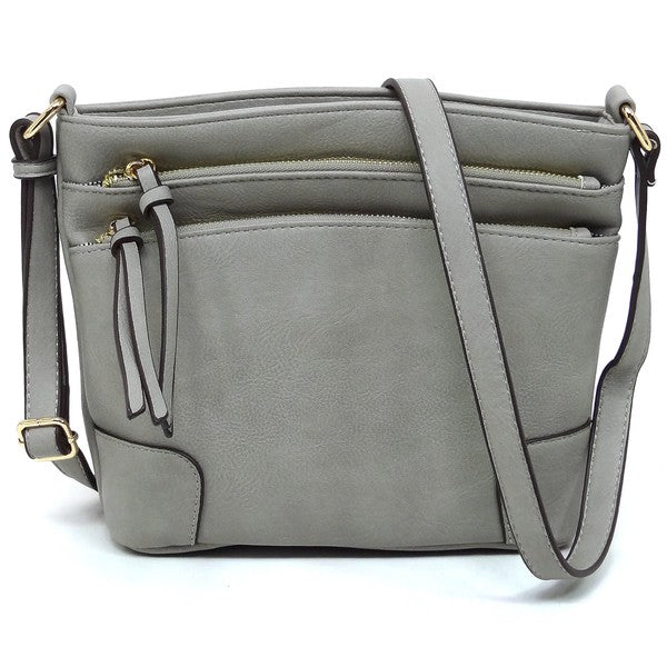 Multi Zip Pocket Crossbody Bag