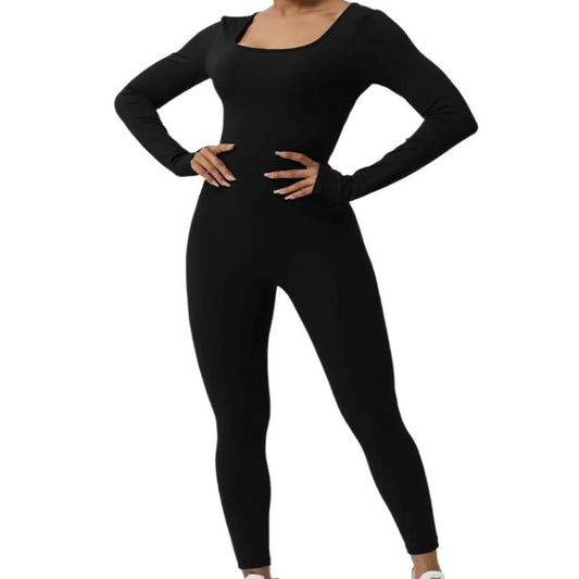 Twisted Backless Long Sleeve Jumpsuit