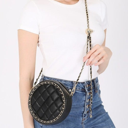 Black Quilted Crossbody Bag