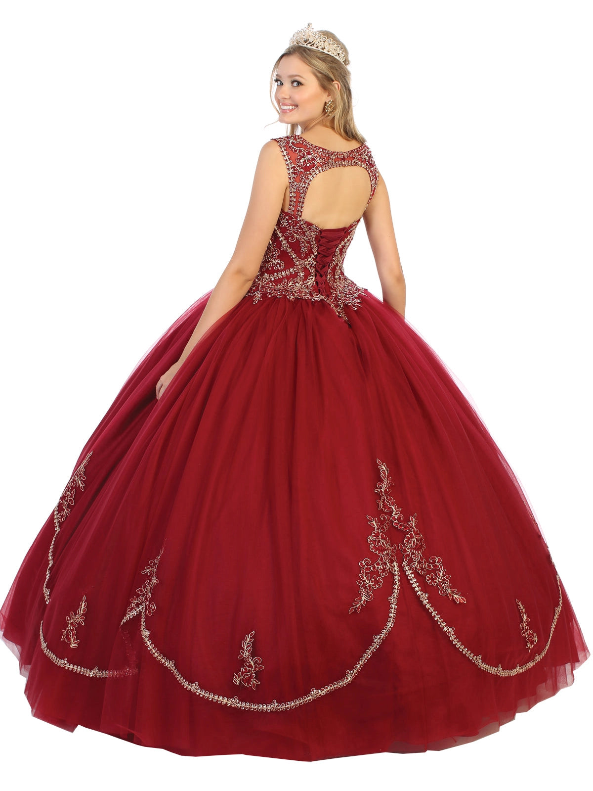 Sleeveless Quince Corset Ball Gown