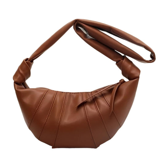 Vegan Leather Croissant Crossbody Bag