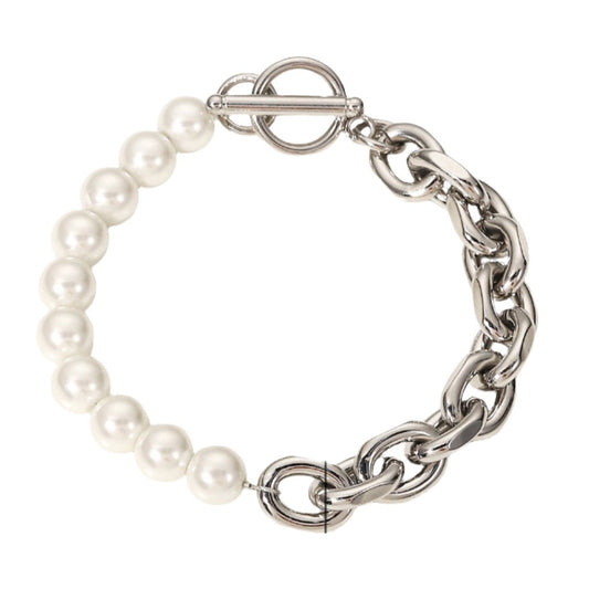 Steel & Pearl Bracelet