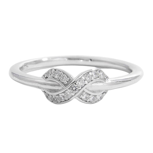 925 Sterling Silver CZ Infinity Ring