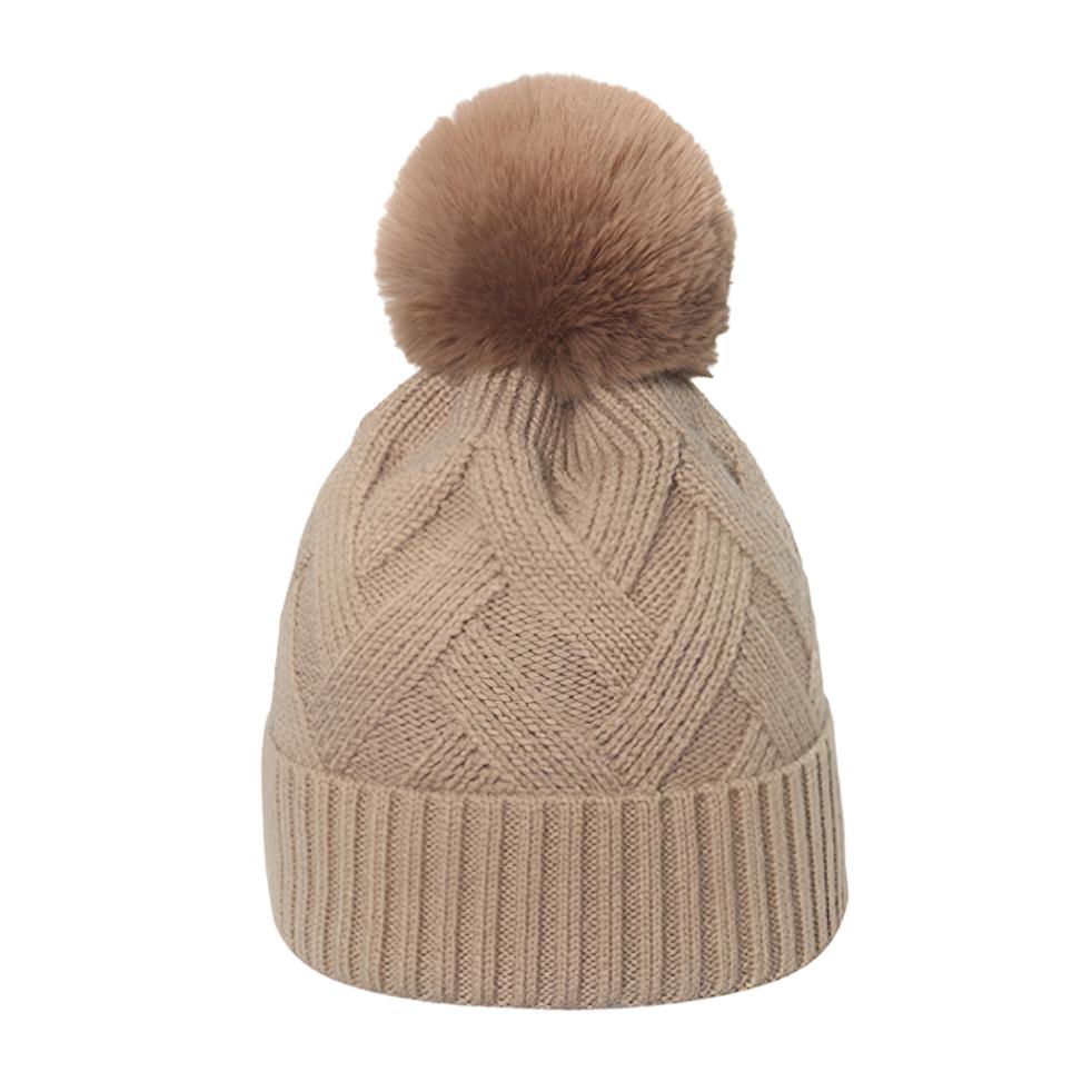 Roll Rim Beanie with Pompom