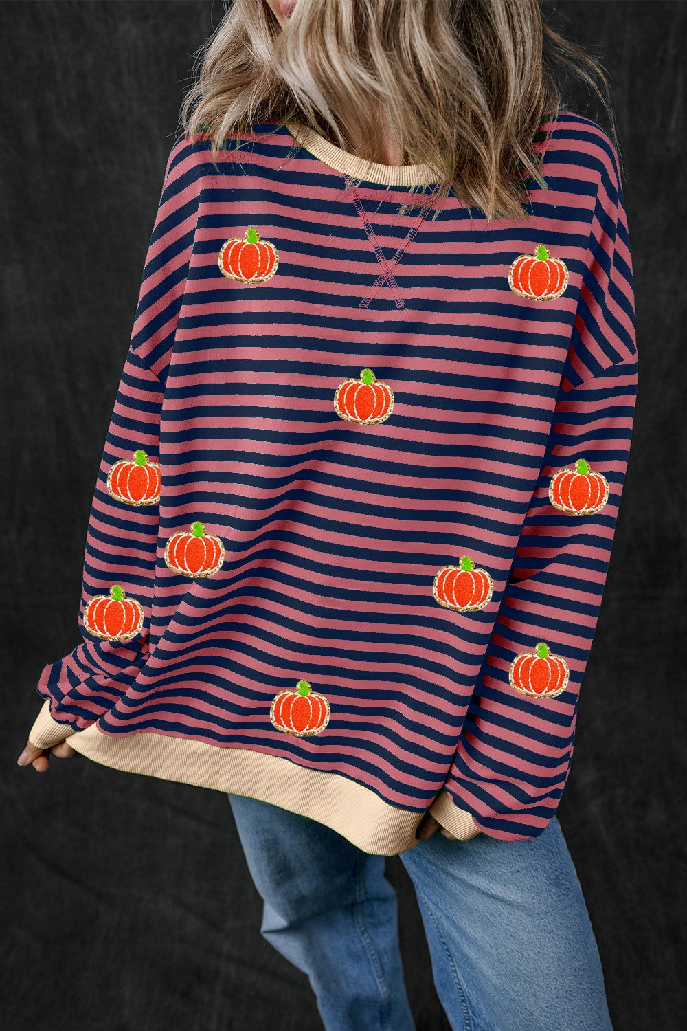 Pumpkin Striped Sweatshirt