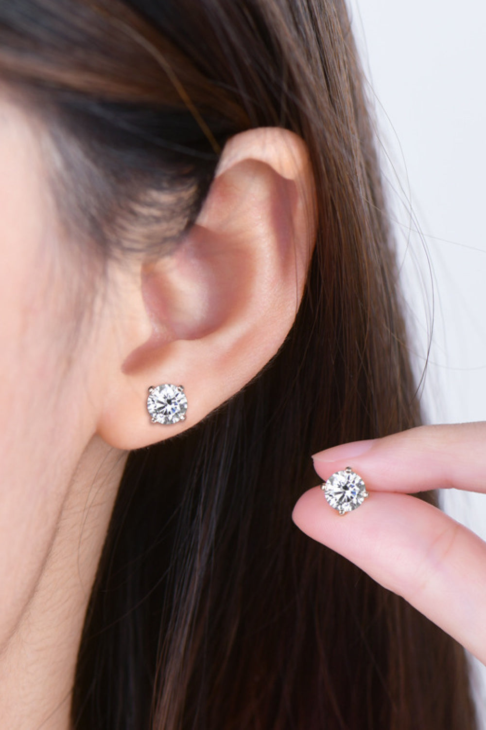 Sterling Brilliance 2 Carat Moissanite Studs