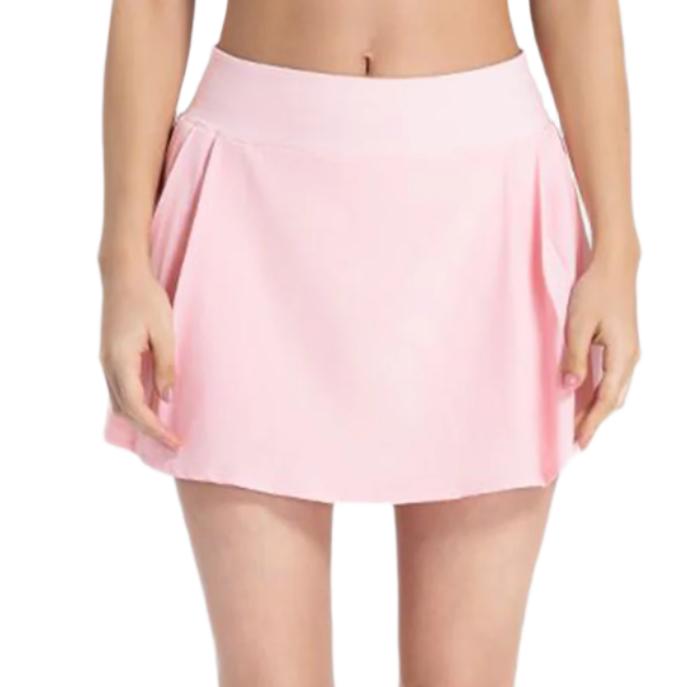 Pleated Mid-Rise Waist Active Skirt