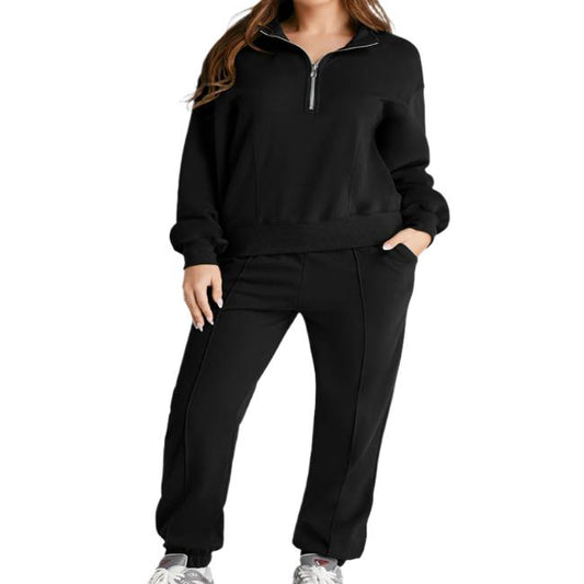 Half Zip Long Sleeve Top & Joggers Lounge Set