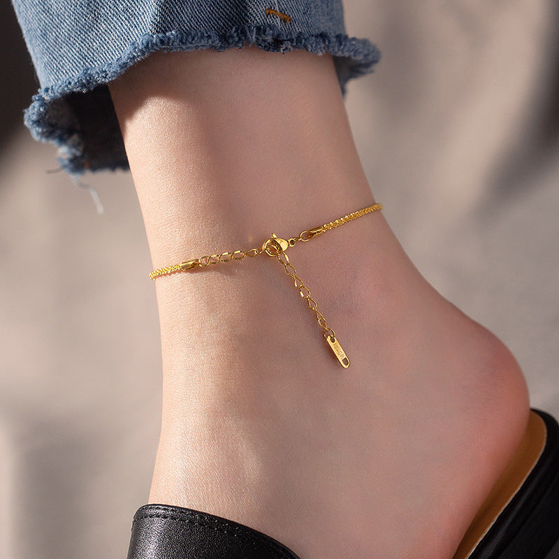 Gold Steel Chain Anklet