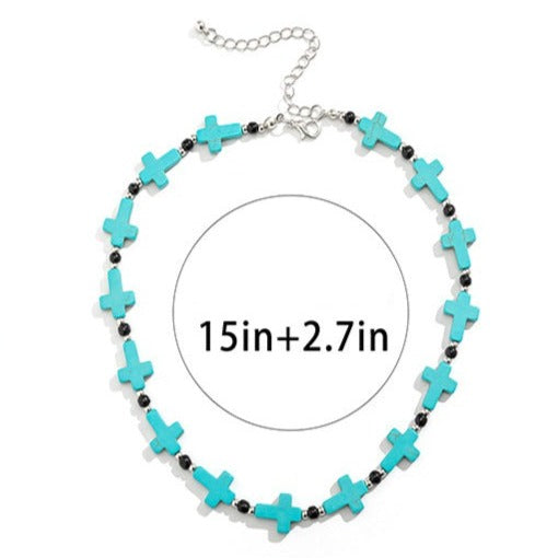 Turquoise Cross Necklace