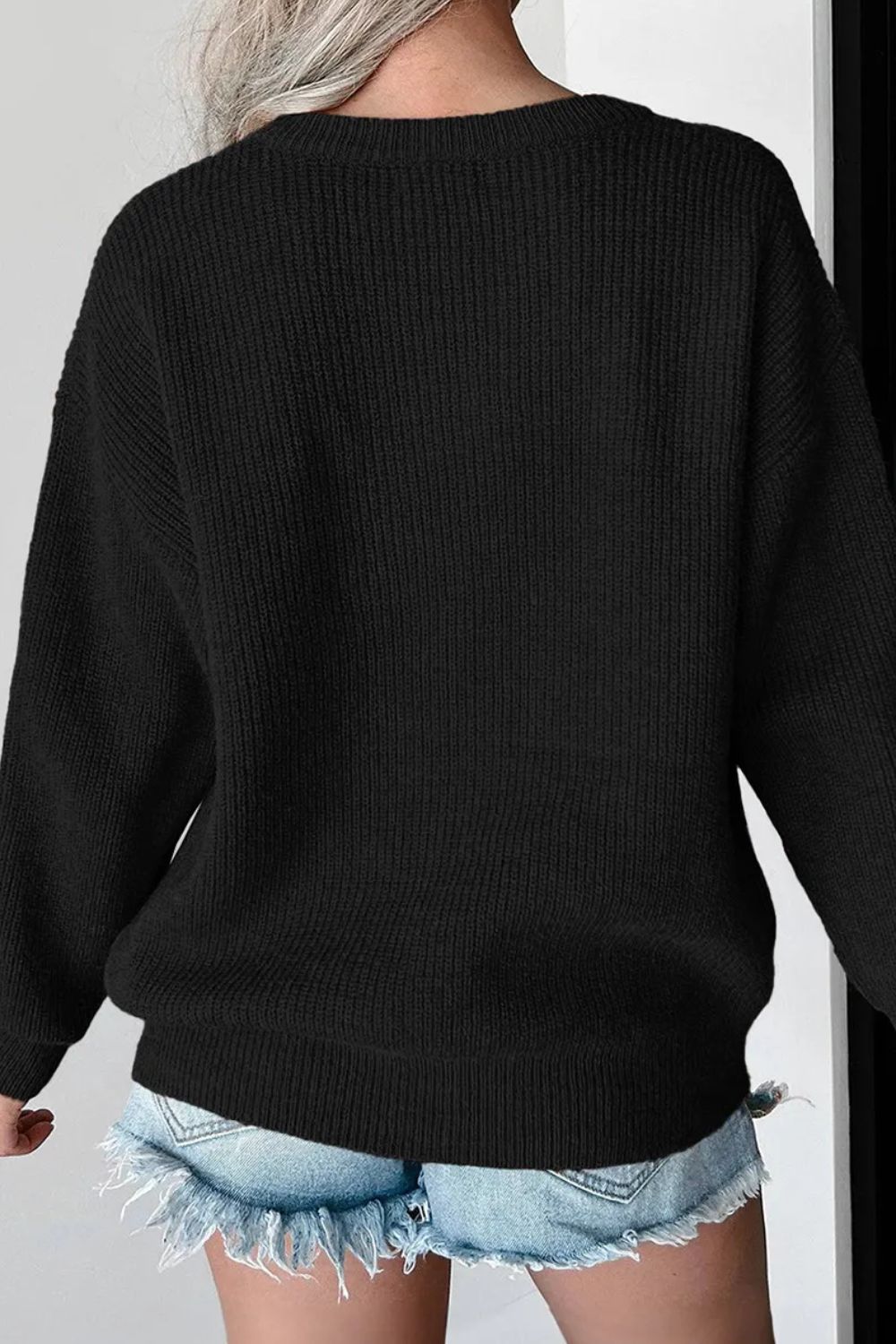 Hello Pumpkin Round Neck Long Sleeve Sweater