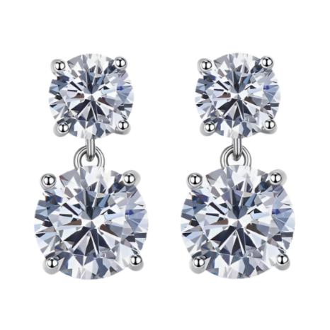 10 Carat Moissanite 925 Sterling Silver Earrings