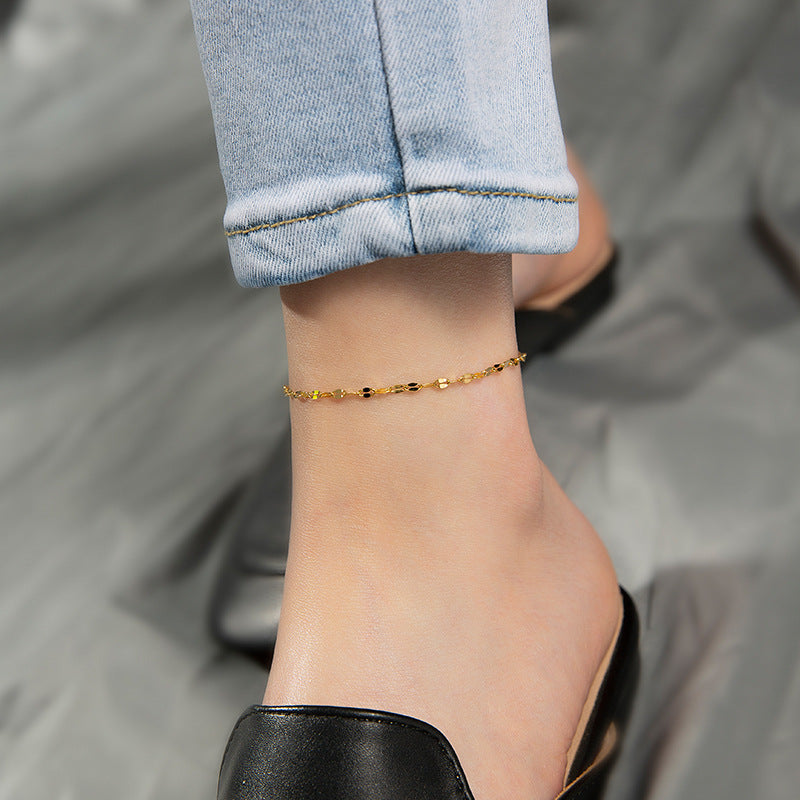 Gold Steel Chain Anklet