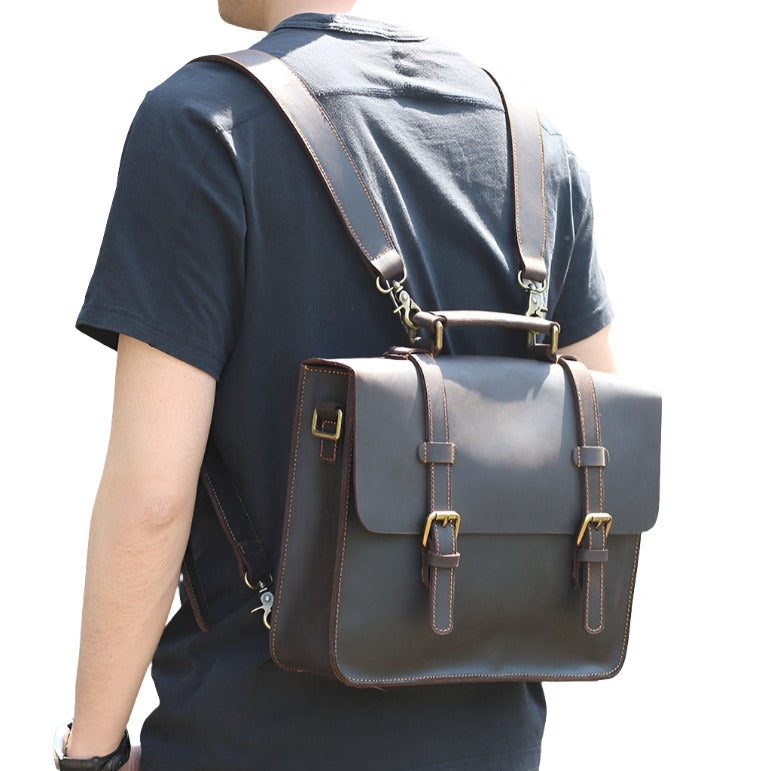 Leather Briefcase Backpack