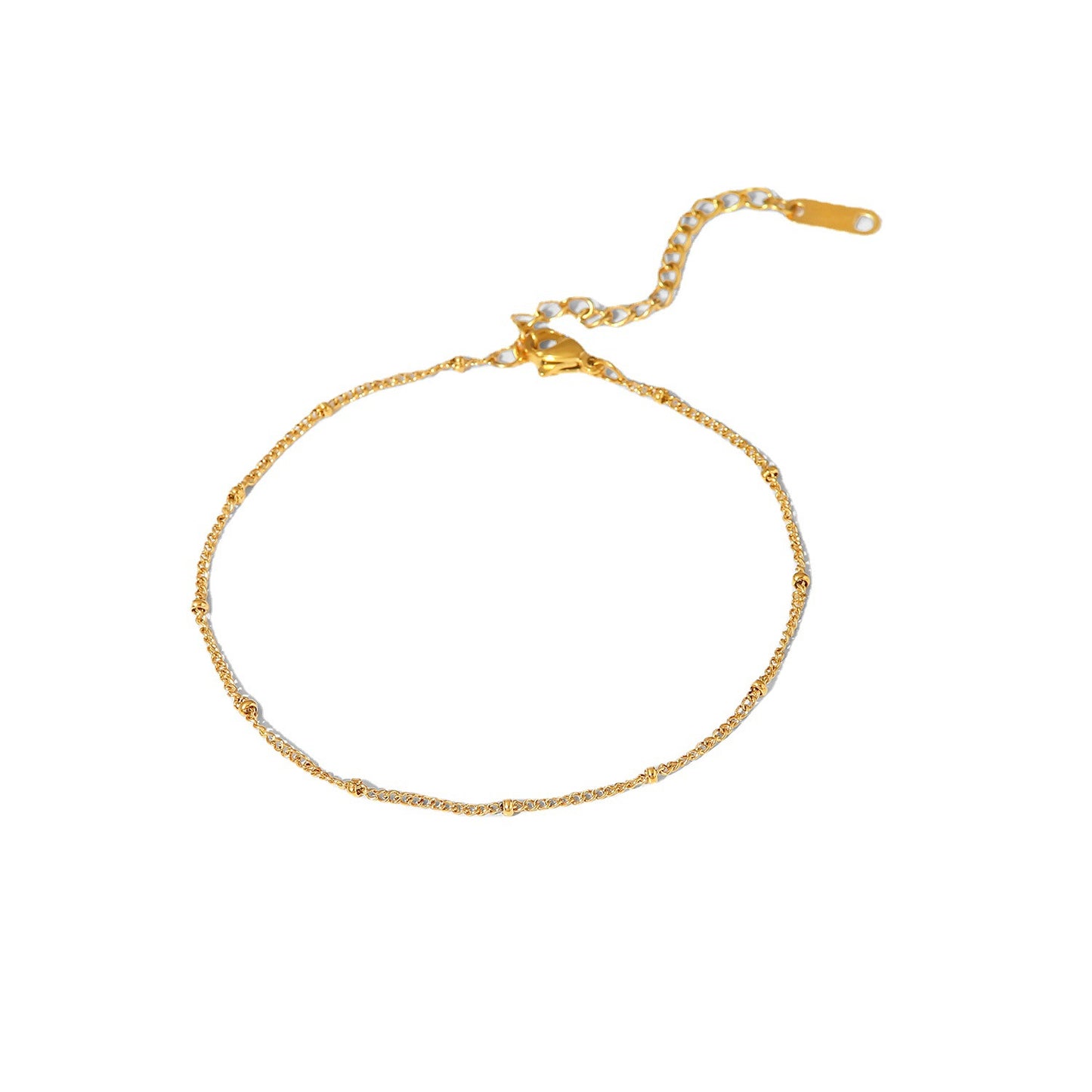 Gold Steel Satellite Chain Anklet