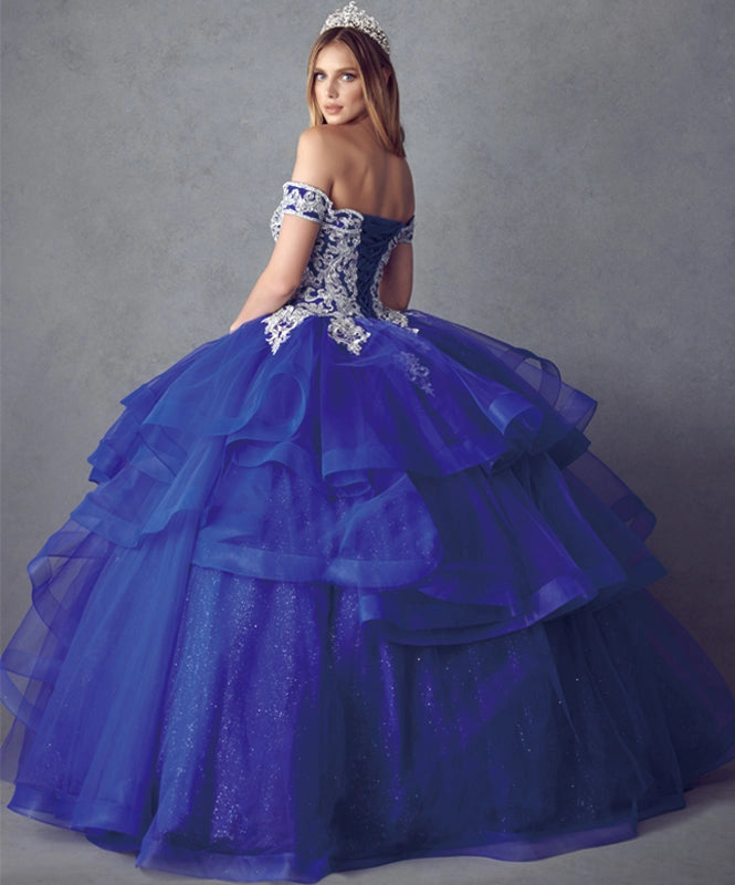 Ruffled Quinceanera Ball Gown