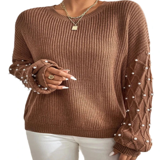 Pearl Detailed Round Neck Sweater