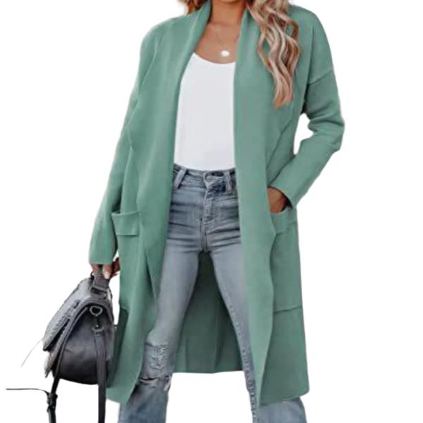 Open Front Dropped Shoulder Cardigan