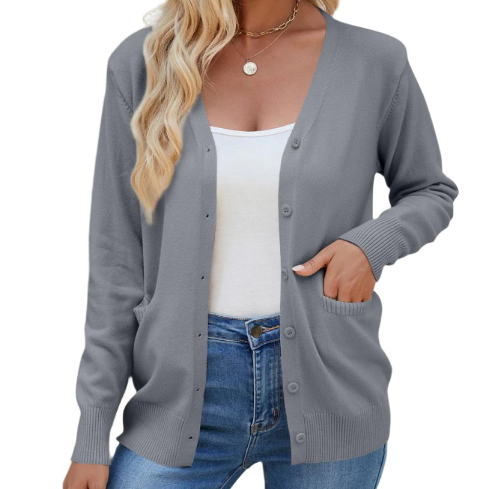 V-Neck Button Up Cardigan