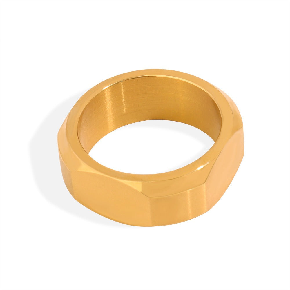 Gold or Silver Steel Bolt Statement Ring