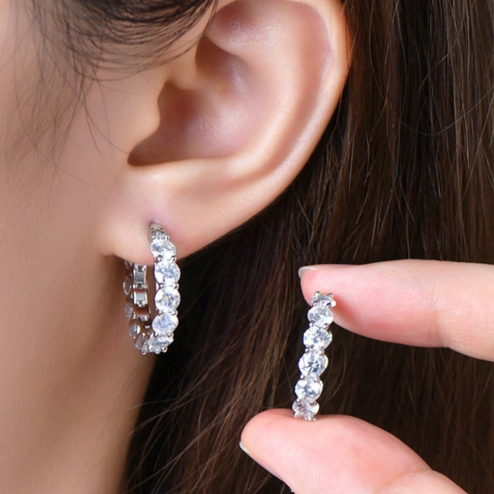 Eternal Shimmer Moissanite Hoop Earrings