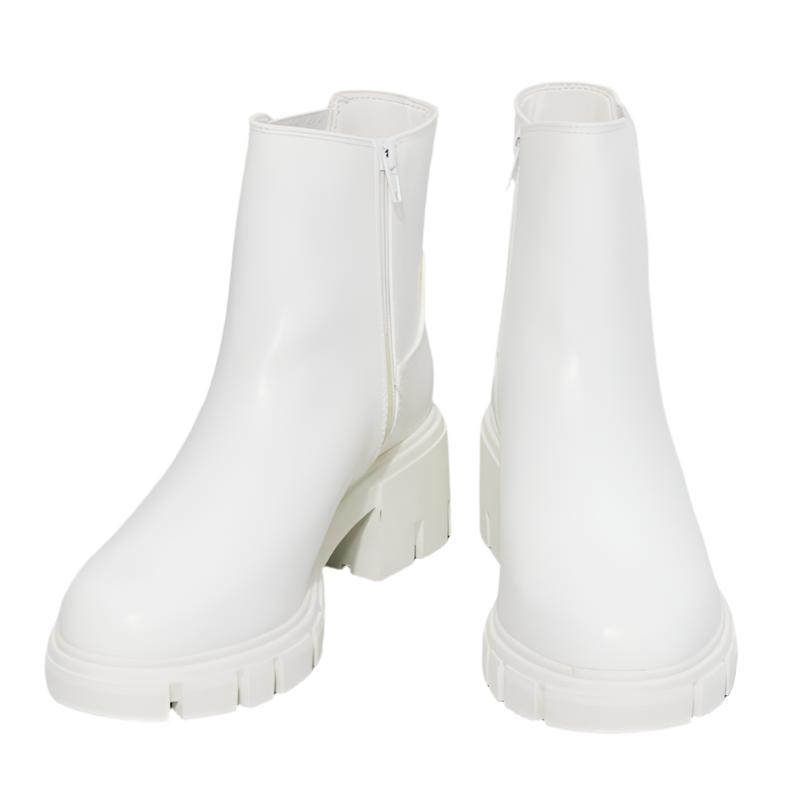 Lug Sole Chelsea Boots in White