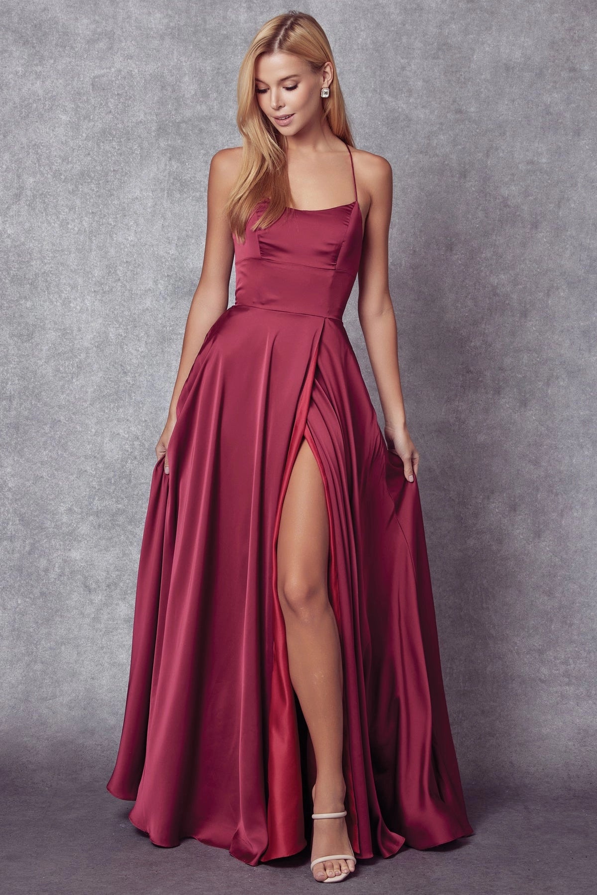 Simple Long Satin Dress