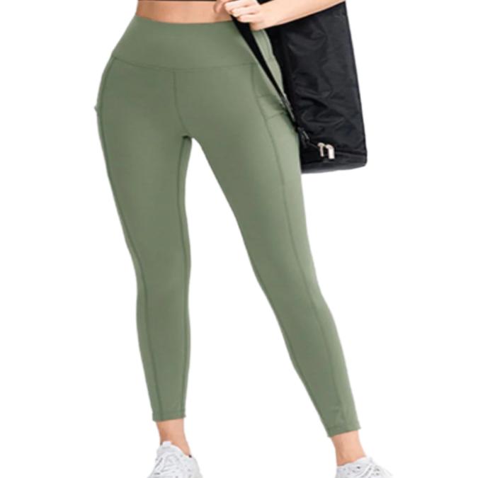 Wide Waistband Active Leggings with Pocket