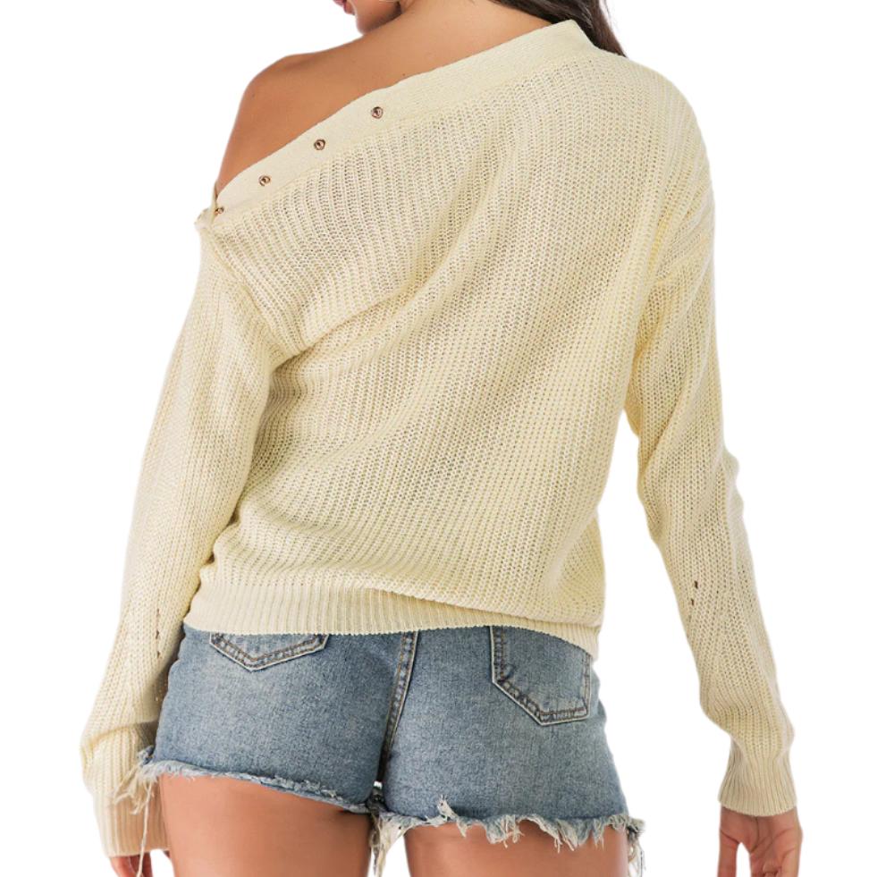 One Shoulder Long Sleeve Sweater