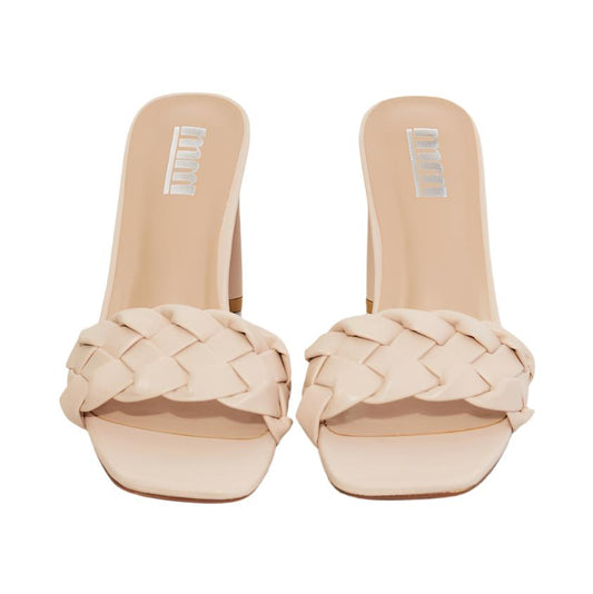 Braided Block Heels in Beige