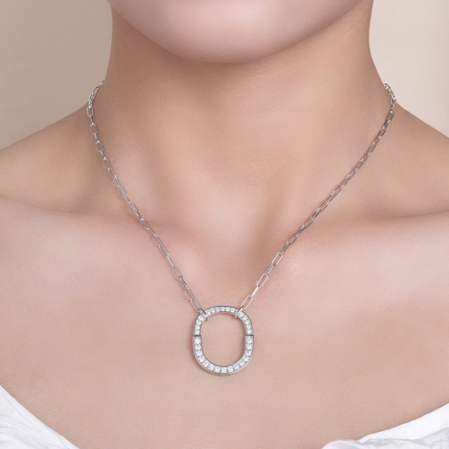 Moissanite Radiance Horseshoe Pendant