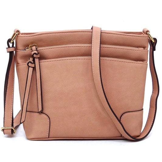 Multi Zip Pocket Crossbody Bag