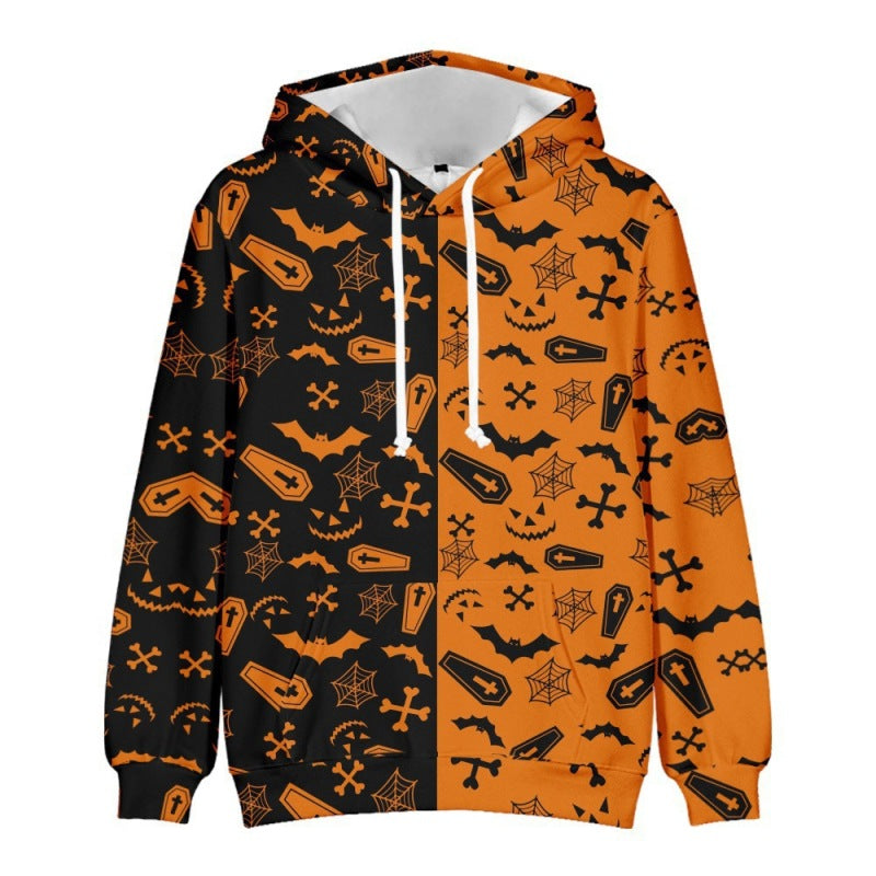 Halloween Print Knit Hoodie