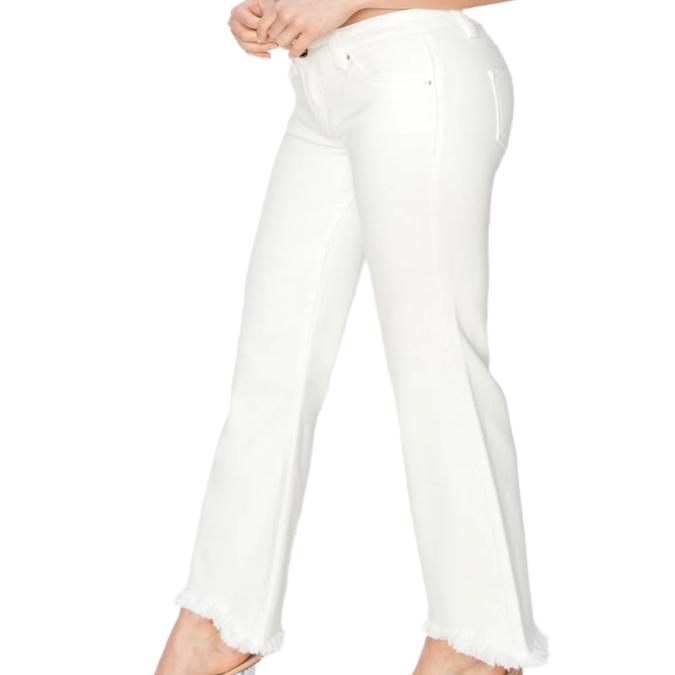 Tummy Control Crop Flare Hem Jeans