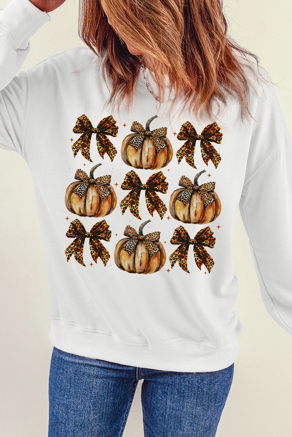 Pumpkin & Bow Graphic Sweatshirt