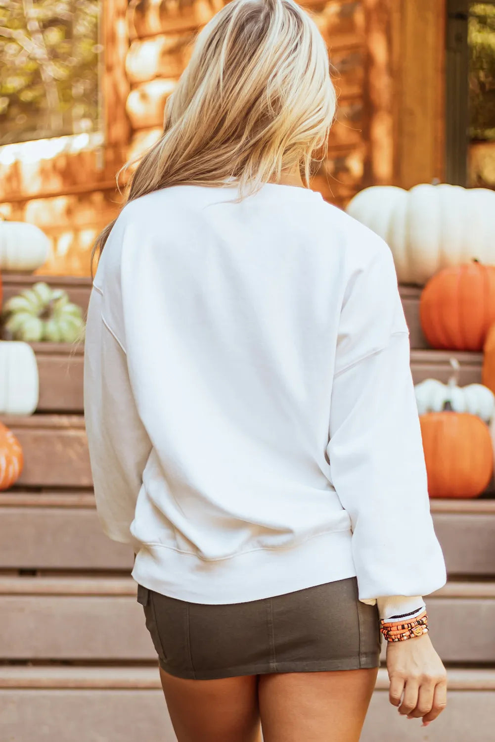 Hello Pumpkin Graphic Round Neck Sweatshirt