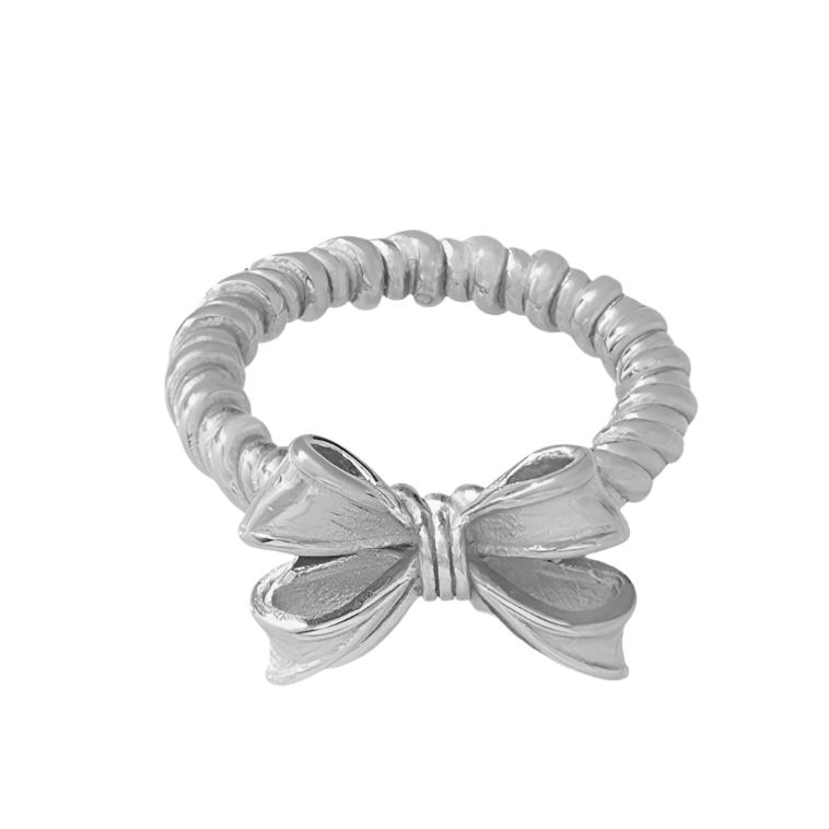 Gold or Silver Steel Bow Ring